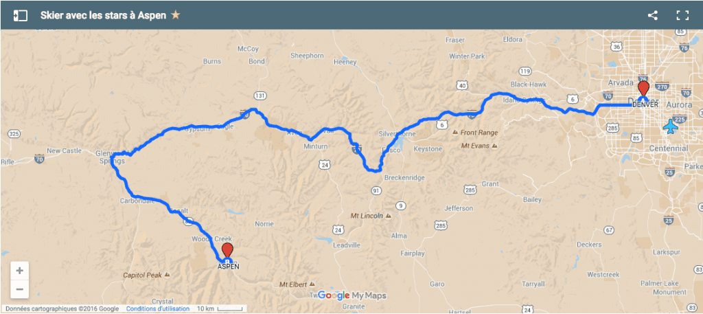 carte voyage colorado road trip