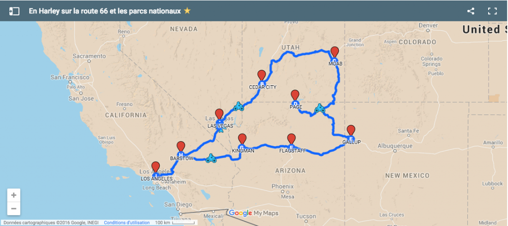 carte voyage états unis road trip moto