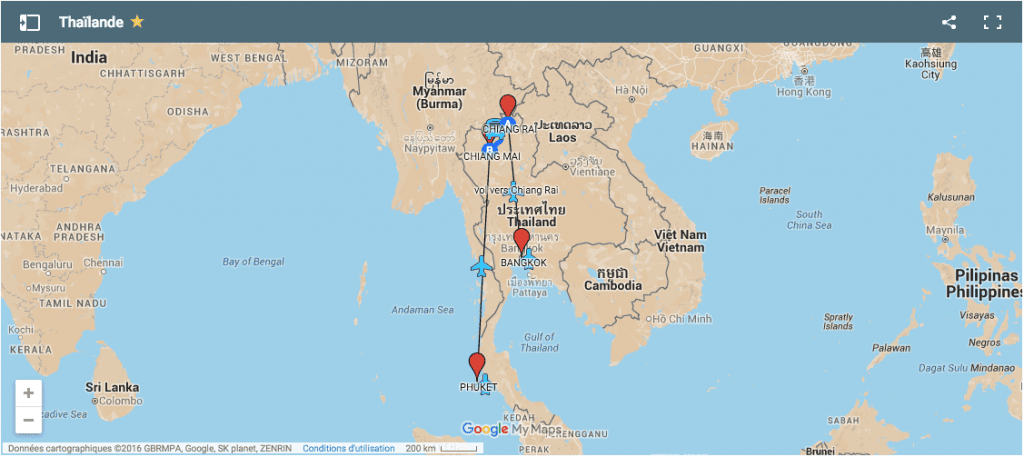 voyage thailande carte