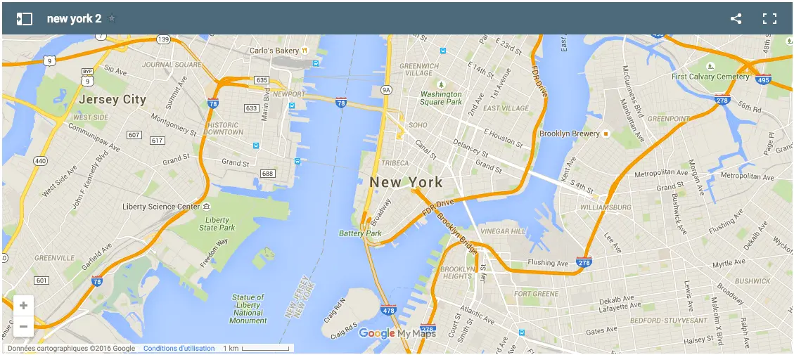 Carte circuit : City Trip à New York